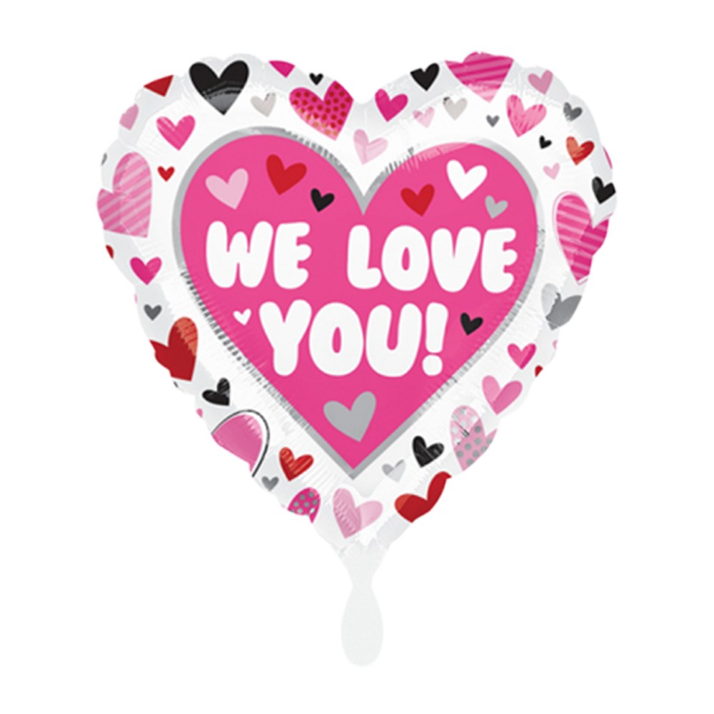 We Love You Herz Folienballon 45cm 18''