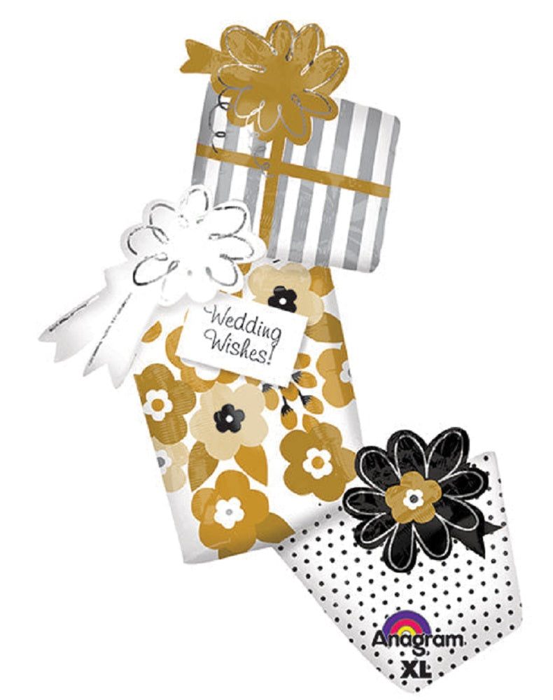 Wedding Wishes Gifts Hochzeitswünsche mit Geschenken Folienballon 63 x 99 cm