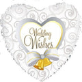 Wedding Wishes Perlen mit Glocken Herz Folienballon 43cm 17 Inch