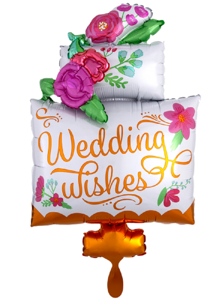 Folienballon Wedding Wishes Hochzeitstorte 53cm x 76cm