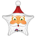 Weihnachtsmann Gesicht Stern Folienballon 74cm 29"