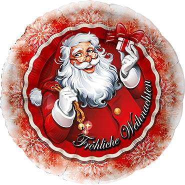 Weihnachtsmann mit Geschenk Folienballon 45cm