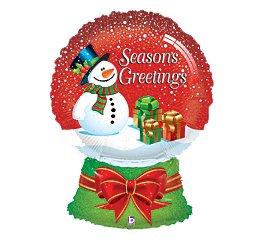Weihnachtsschneekugel mit Schneemann Folienballon 78cm 31"