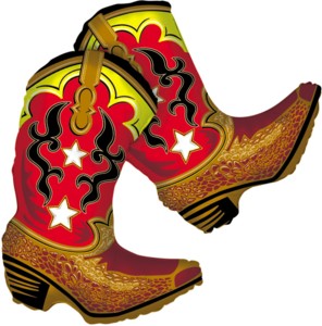 Western Cowboy Stiefel Folienballon 91 x 80cm