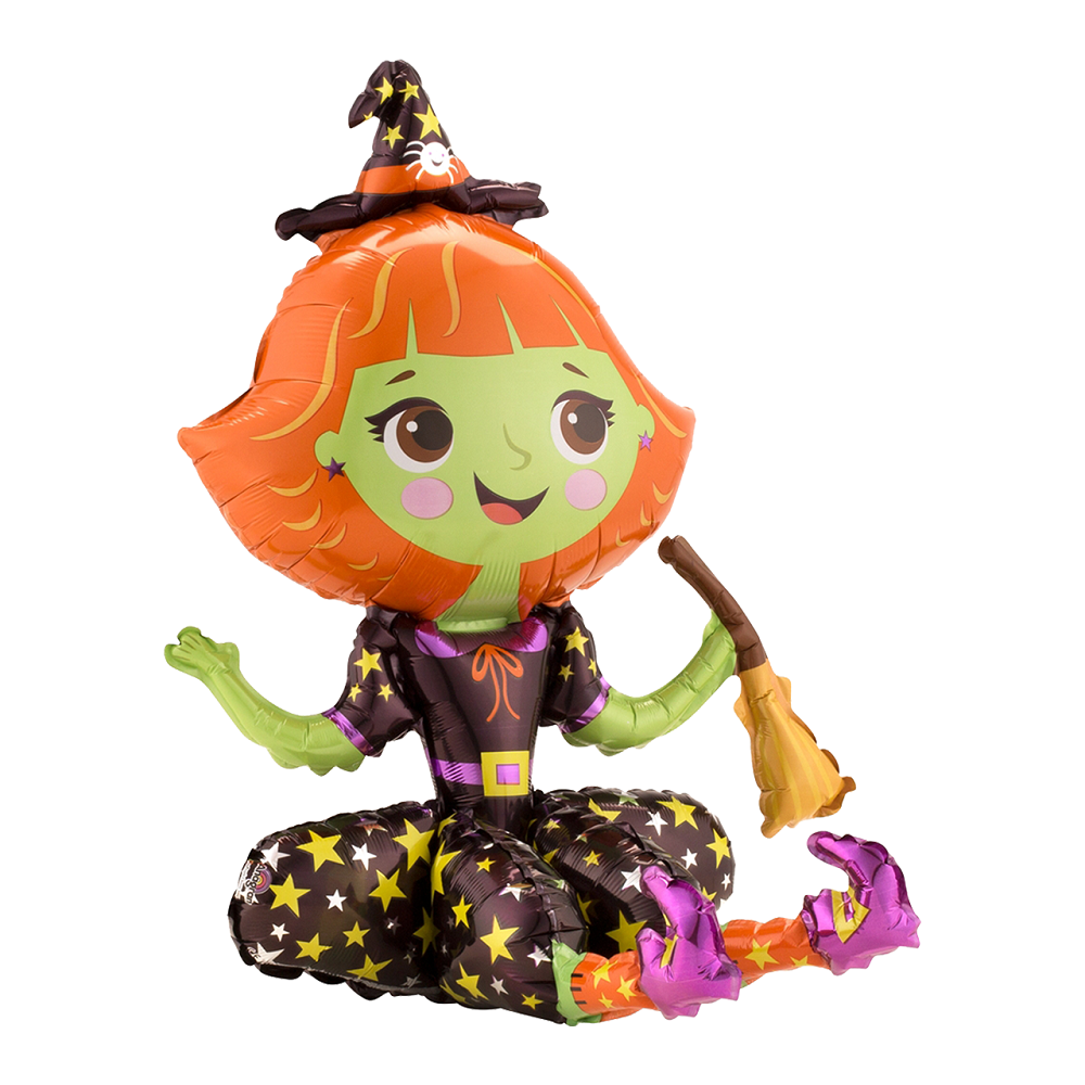 Witch Sitting Multi-Ballon Folienballon für Luftfüllung - 40 x 53cm
