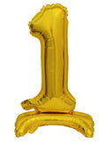 Zahl 1 mit Standfuß Gold Folienballon 38cm 15 Inch