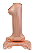Zahl 1 mit Standfuß Rose Gold Folienballon 38cm 15"