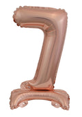 Zahl 7 mit Standfuß Rose Gold Folienballon 38cm 15"