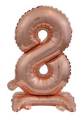 Zahl 8 mit Standfuß Rose Gold Folienballon 38cm 15"