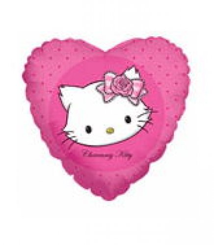 Weiße Katze Herz Charmmy Kitty Folienballon 45cm