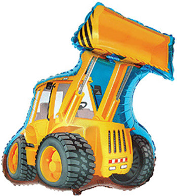 gelber Radlader / Excavator Folienballon - 81cm